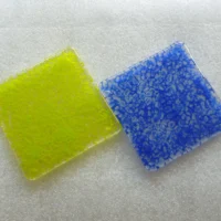 Green and blue mottled effect coasters from a different angle