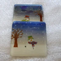 Two snowmen coasters