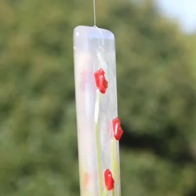 Side view of top half of flower suncatcher.