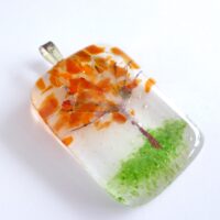 Fused glass tree pendant