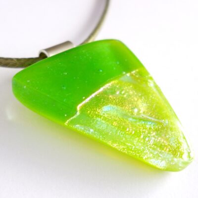 Green dichroic pendant showing depth of glass
