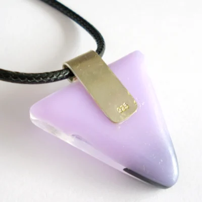 Back of lilac pendant with sterling silver bail