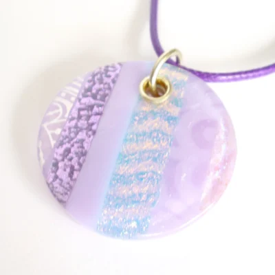 Lilac dichroic glass pendant