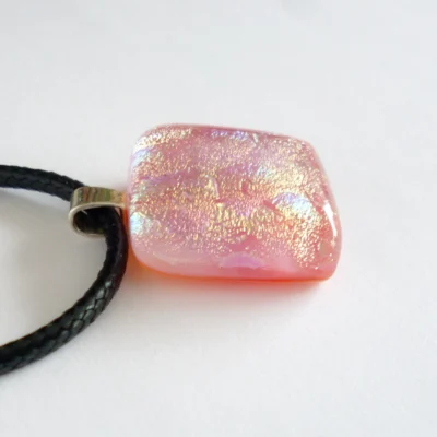 Side view showing depth of glass and shimmer of dichroic.